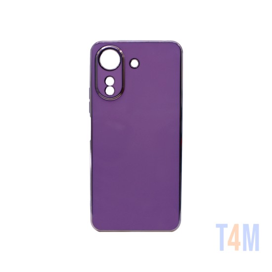 Capa de Silicone Designer com Moldura de Câmera para Xiaomi Redmi 13C/Poco C65 Roxo