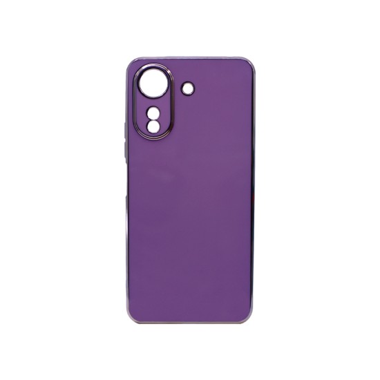 Capa de Silicone Designer com Moldura de Câmera para Xiaomi Redmi 13C/Poco C65 Roxo