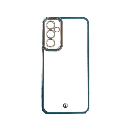 Capa de Silicone Transparente com Moldura de Câmera para Samsung Galaxy A05S Verde