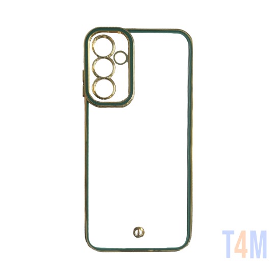 Funda de Silicona Transparente con Marco de Cámara para Samsung Galaxy A15 4G/5G Verde