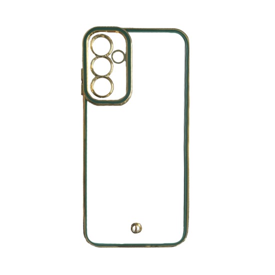 Capa de Silicone Transparente com Moldura de Câmera para Samsung Galaxy A15 4G/5G Verde