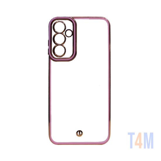 Capa de Silicone Transparente com Moldura de Câmera para Samsung Galaxy A15 4G/5G Rosa