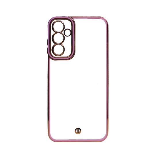 Capa de Silicone Transparente com Moldura de Câmera para Samsung Galaxy A15 4G/5G Rosa