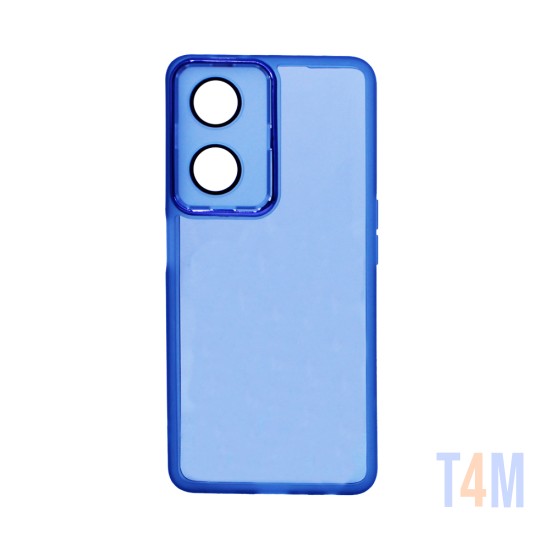 Capa de Silicone Transparente com Moldura de Câmera para Oppo A98 5G/F23 5G Azul