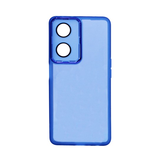 Capa de Silicone Transparente com Moldura de Câmera para Oppo A98 5G/F23 5G Azul