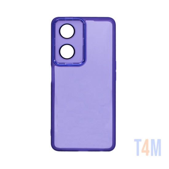 Funda de Silicona Transparente con Marco de Cámara para Oppo A98 5G/F23 5G Púrpura