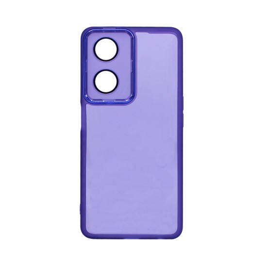 Capa de Silicone Transparente com Moldura de Câmera para Oppo A98 5G/F23 5G Roxo