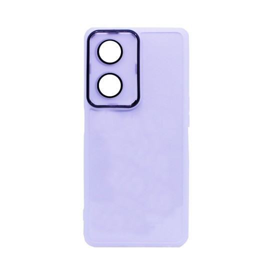 Capa de Silicone Transparente com Moldura de Câmera para Oppo A98 5G/F23 5G Branco