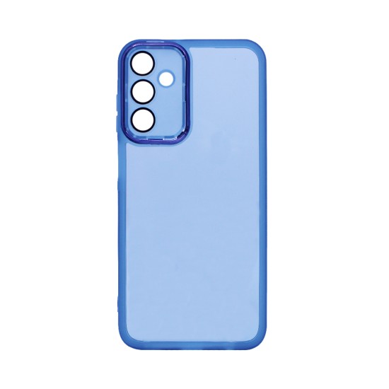 Capa de Silicone Transparente com Moldura de Câmera para Samsung Galaxy A15 4G/5G Azul