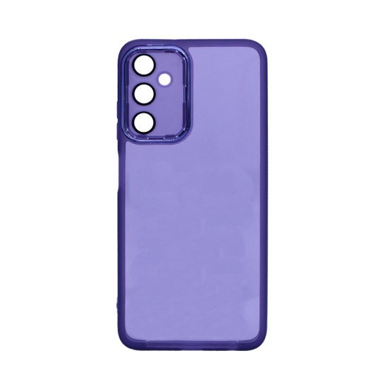 Capa de Silicone Transparente com Moldura de Câmera para Samsung Galaxy A15 4G/5G Roxo