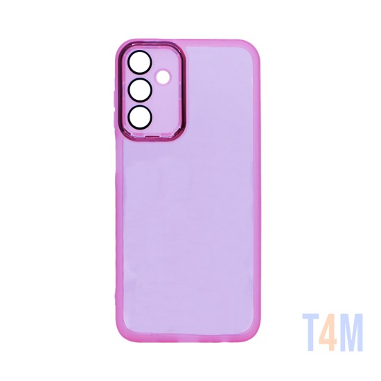 Capa de Silicone Transparente com Moldura de Câmera para Samsung Galaxy A15 4G/5G Rosa