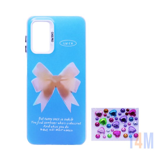 Designer Hard Case with Seperate Adhesive Stones for Samsung Galaxy A13 4G/5G Blue