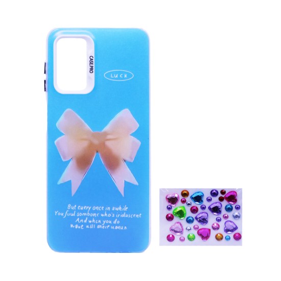 Designer Hard Case with Seperate Adhesive Stones for Samsung Galaxy A13 4G/5G Blue