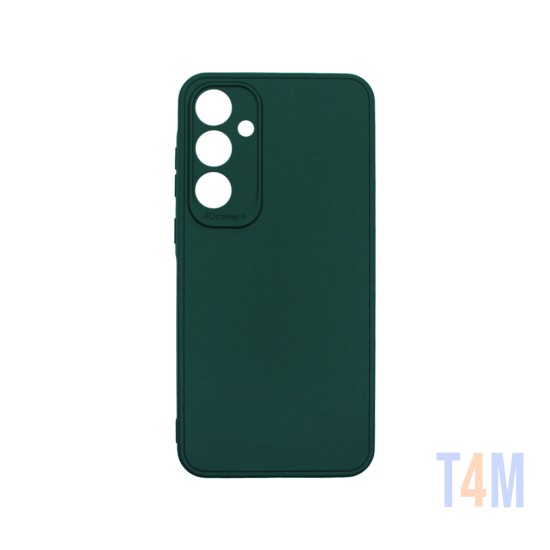 Capa de Silicone Macio com Moldura de Câmera para Samsung Galaxy A35 Verde Escuro