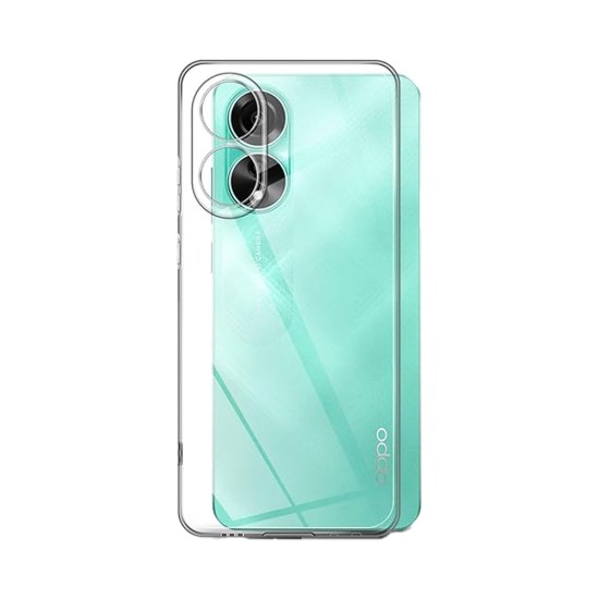 Capa de Silicone Macio com Moldura de Câmera para Oppo A78 4G Transparente