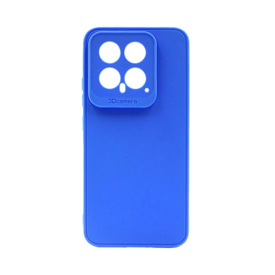 Capa de Silicone Macio com Moldura de Câmera para Xiaomi 14 Azul