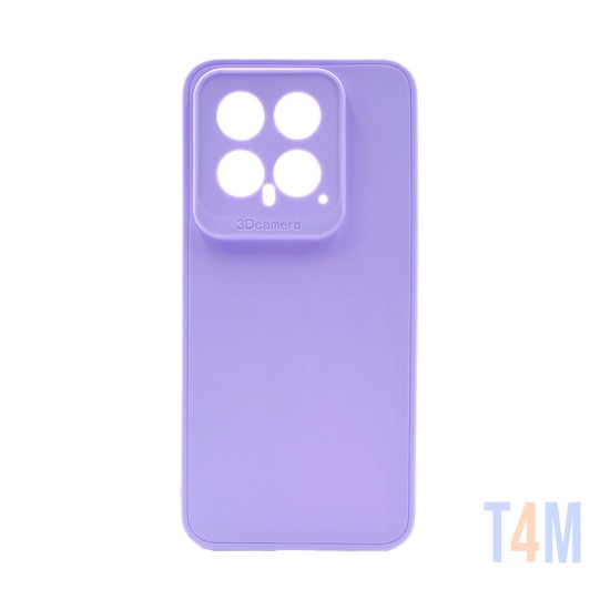 Capa de Silicone Macio com Moldura de Câmera para Xiaomi 14 Roxo