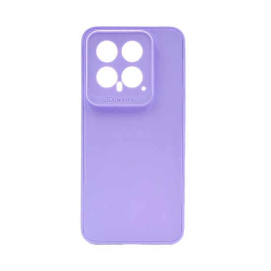 Capa de Silicone Macio com Moldura de Câmera para Xiaomi 14 Roxo