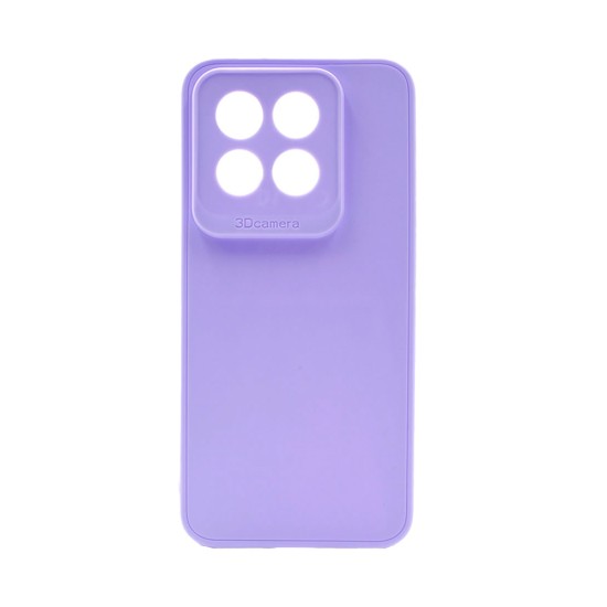 Capa de Silicone Macio com Moldura de Câmera para Xiaomi 14 Pro Roxo