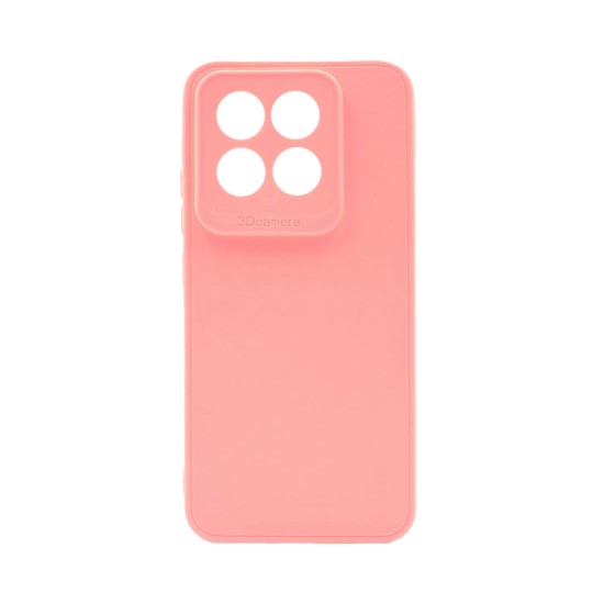 Capa de Silicone Macio com Moldura de Câmera para Xiaomi 14 Pro Rosa