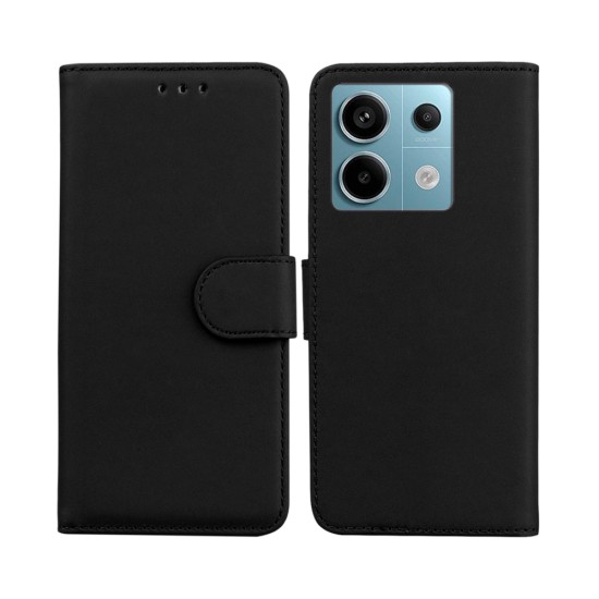 Capa Flip de Couro com Bolso Interno para Xiaomi Redmi Note 13 5G Preto