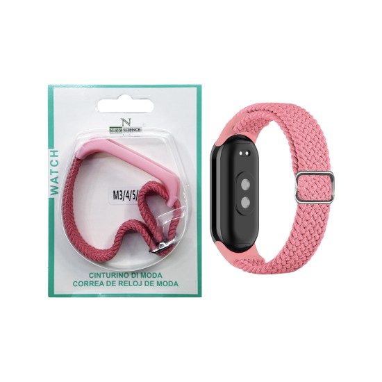 Nylon Bracelet for Smartwatch Xiaomi Mi Band M3/M4/M5/M6/M7 Pink