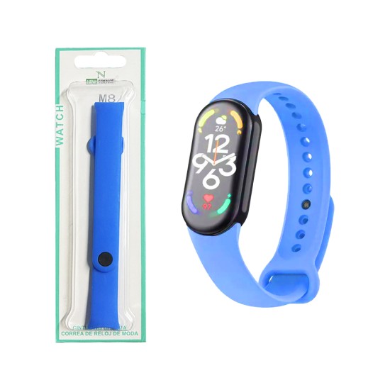 Silicone Bracelet for Smartwatch Xiaomi Mi Band 8 Blue