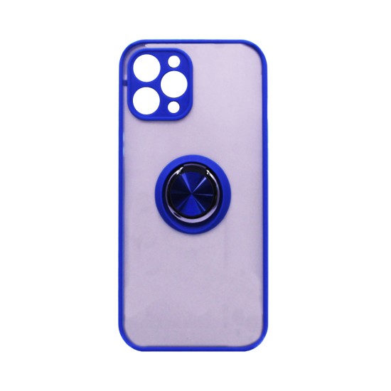 Capa com Anel de Suporte para Apple iPhone 11 Pro Max Azul Fumado