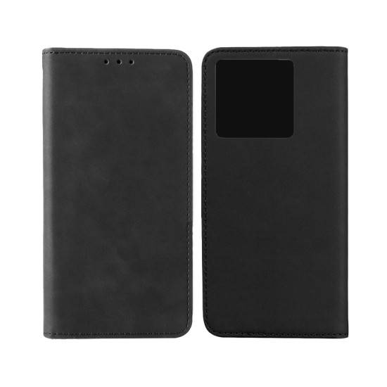 Capa de Couro com Bolso Interno para Xiaomi Redmi Note 13 5G Preto