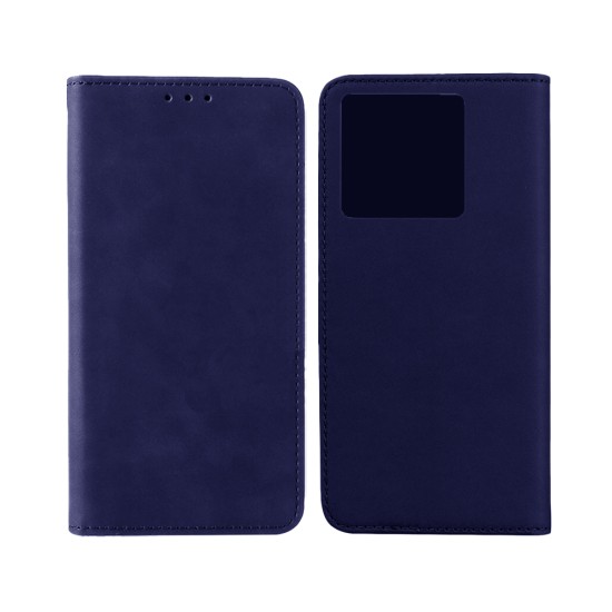 Capa Flip de Couro com Bolso Interno para Xiaomi Redmi Note 13 5G Azul