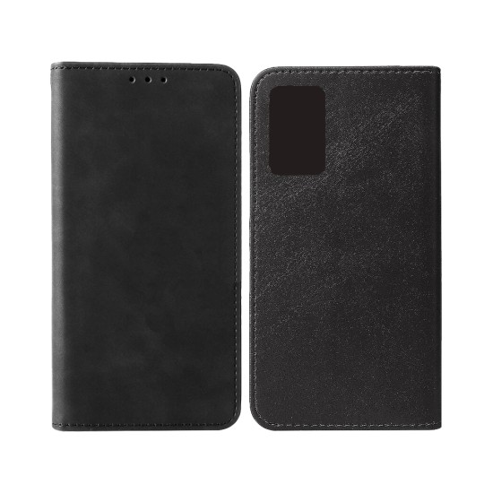 Capa Flip de Couro com Bolso Interno para Oppo A74 4G Preto