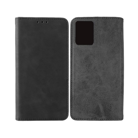 Capa Flip de Couro com Bolso Interno para Vivo Y33S Preto