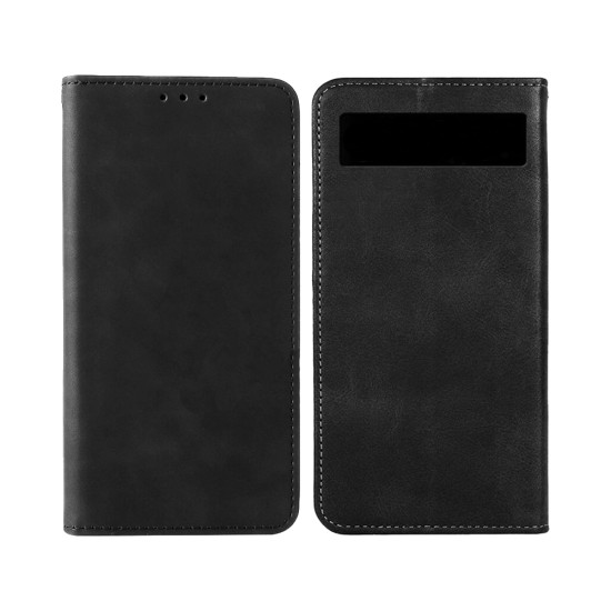 Capa Flip de Couro com Bolso Interno para Google Pixel 7A Preto