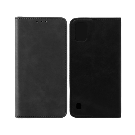 Capa Flip de Couro com Bolso Interno para ZTE Blade A52 Lite Preto