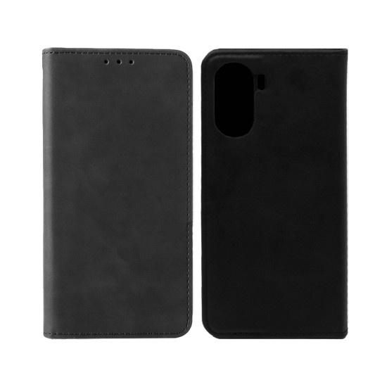 Capa Flip de Couro com Bolso Interno para Vivo Y16 Preto