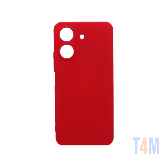 Funda de Silicona con Marco de Cámara para Xiaomi Redmi 13C/Poco C65 Rojo