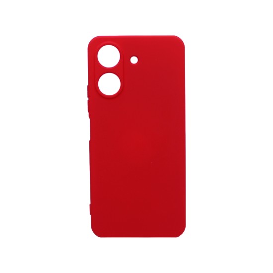 Capa de Silicone com Moldura de Câmera para Xiaomi Redmi 13C/Poco C65 Vermelho