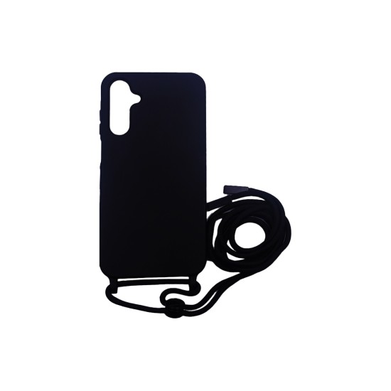 Capa de Silicone com Cordão para Samsung Galaxy A25 5G Preto