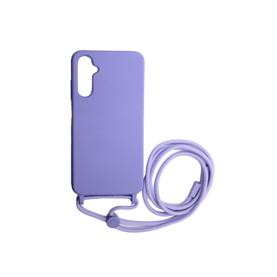 Capa de Silicone com Cordão para Samsung Galaxy A25 5G Roxo