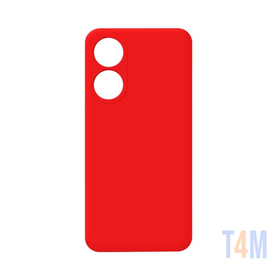 Capa de Silicone com Moldura de Câmera para Oppo A38 4G/A18 Vermelho