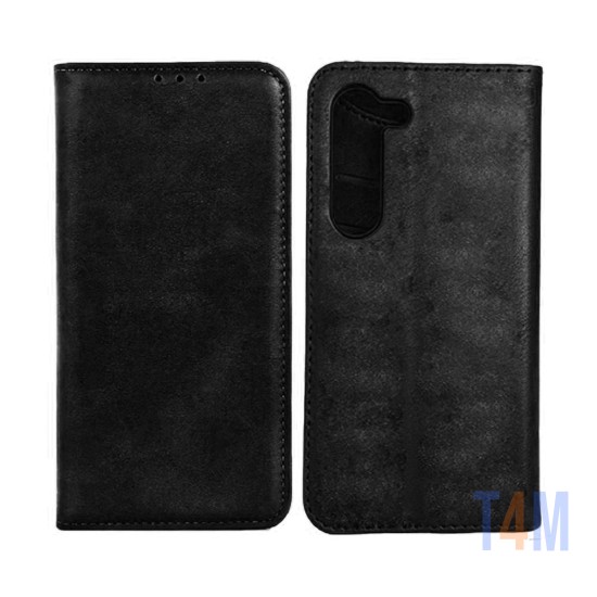 Leather Flip Cover with Internal Pocket for Samsung Galaxy S24 Black