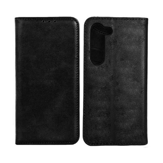 Capa Flip de Couro com Bolso Interno para Samsung Galaxy A25 Preto