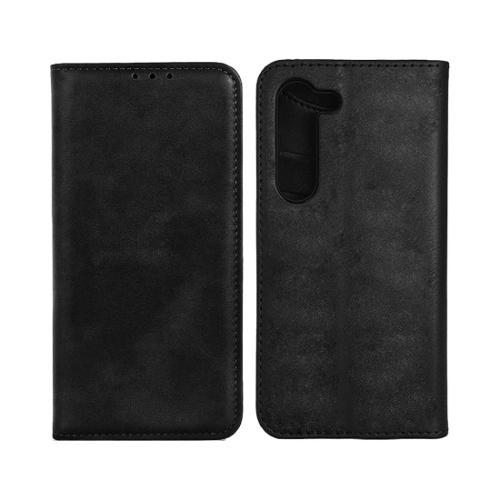 Capa Flip de Couro com Bolso Interno para Samsung Galaxy A55 Preto