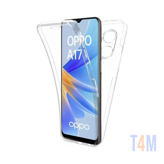 Capa de Silicone com Moldura da Câmera 360º para Oppo A17/Oppo A17K Transparente