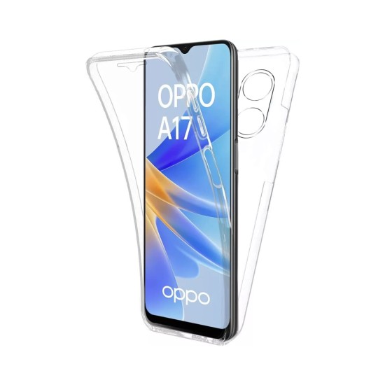 Capa de Silicone com Moldura da Câmera 360º para Oppo A17/Oppo A17K Transparente