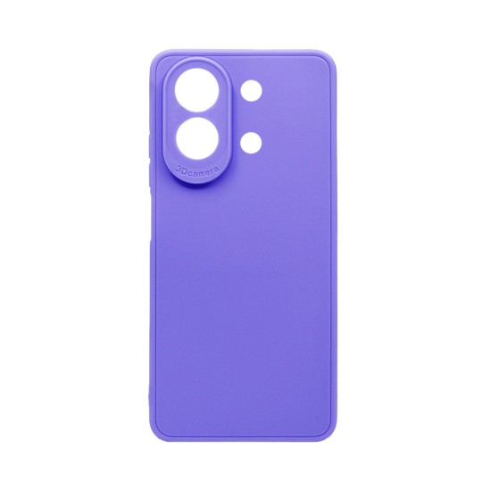 Capa de Silicone Macio com Moldura de Câmera para Xiaomi Redmi Note 13 4G Roxo