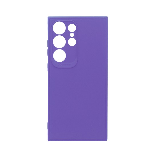 Capa de Silicone Macio com Moldura de Câmera para Samsung Galaxy S24 Ultra Roxo