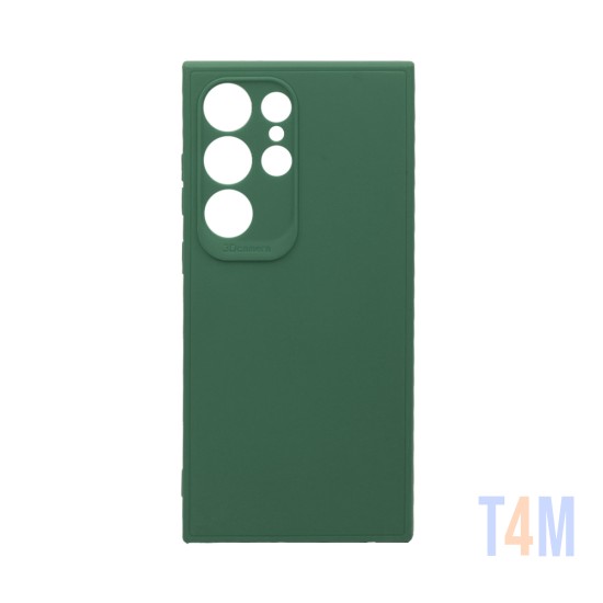 Capa de Silicone Macio com Moldura de Câmera para Samsung Galaxy S24 Ultra Verde