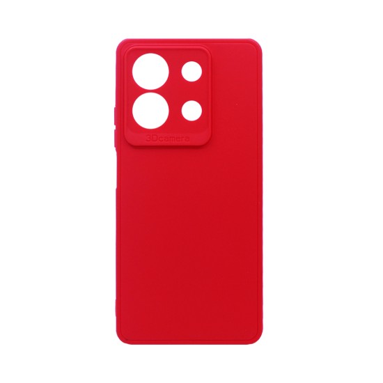 Capa de Silicone Macio com Moldura de Câmera para Xiaomi Redmi Note 13 5G Vermelho