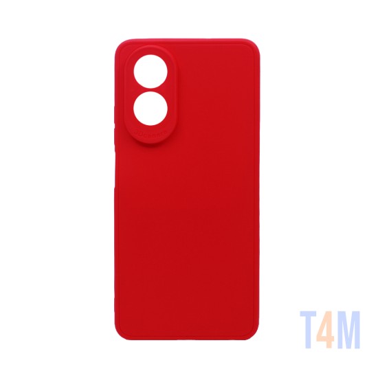 Capa de Silicone Macio com Moldura de Câmera para Oppo A18 4G/A38 4G Vermelho